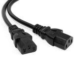 C14 to Dual C13 Power Extension Splitter Cable