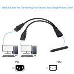 C14 to Dual C13 Power Extension Splitter Cable