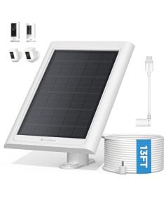 Solar Panel Charger for Ring Cameras - White