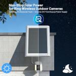 Solar Panel Charger for Ring Cameras - White