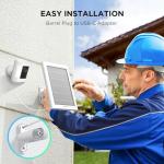 Solar Panel Charger for Ring Cameras - White