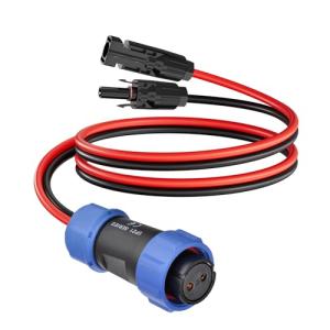 Solar to Aviation Connector Cable 12AWG 2FT