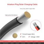 Solar to Aviation Connector Cable 12AWG 2FT