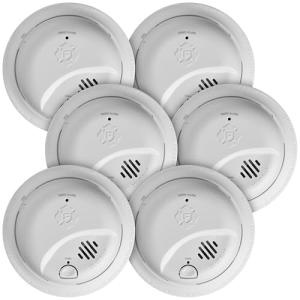 First Alert Hardwired Smoke Alarms with Battery Backup - 6 Pack
