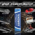 TEKOWEE 4 Pack 3.7V Rechargeable Button Top Batteries