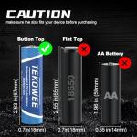 TEKOWEE 4 Pack 3.7V Rechargeable Button Top Batteries