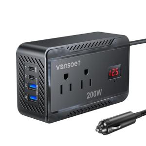 Vansoet 200W Car Power Inverter with Fast Charging