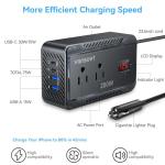 Vansoet 200W Car Power Inverter with Fast Charging