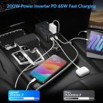 Vansoet 200W Car Power Inverter with Fast Charging