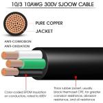 10 AWG SJOOW Portable Power Cable - 15ft