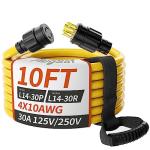 PlugSaf 10FT 30 Amp Heavy Duty Generator Cord
