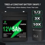 12V 5Ah Rechargeable Lithium Battery for Various Uses