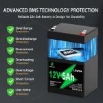 12V 5Ah Rechargeable Lithium Battery for Various Uses