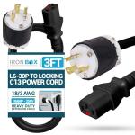 IronBox Electric 10A Locking Power Cord - 3 Feet