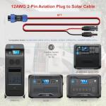 12FT Aviation Plug to Solar Panel Cable
