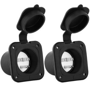 2-Pack Waterproof 15A Flanged Power Inlet