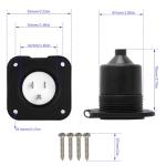 2-Pack Waterproof 15A Flanged Power Inlet