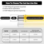 17FT Flexible Propane Gas Line Hose with Adapters