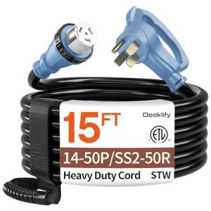 50 Amp 15FT Heavy-Duty Generator Extension Cord