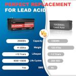 Dumfume 24V 100Ah LiFePO4 Battery for Off-Grid