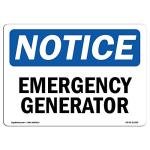 Emergency Generator OSHA Notice Vinyl Decal