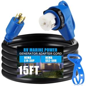 30A RV Marine Power Generator Adapter Cord