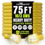 75ft Heavy Duty Waterproof Extension Cord 15A
