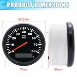 Geloo Waterproof Marine Tachometer Gauge for Boats