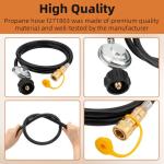 6ft Propane Hose with Regulator for Heaters, Grills