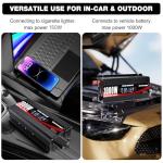 Cantonape 1000W/2000W(Peak) Car Power Inverter DC 12V to 110V/120V AC Converter with LCD Display Dual AC Outlets and Dual USB Car Charger for Car Camping Laptop Truck Black