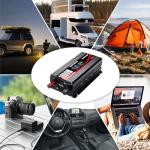 Cantonape 1000W/2000W(Peak) Car Power Inverter DC 12V to 110V/120V AC Converter with LCD Display Dual AC Outlets and Dual USB Car Charger for Car Camping Laptop Truck Black