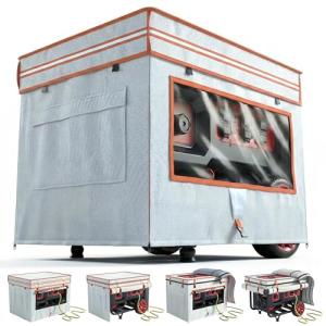 Generator Covers While Running,Generator Covers,28X20X20Inches,Top Can be Refuel, for 3000-5000W Frame Generator,900D+210D Double-Layer Fabric,With Tool Bag and Operable Window. Beige