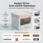 Generator Covers While Running,Generator Covers,28X20X20Inches,Top Can be Refuel, for 3000-5000W Frame Generator,900D+210D Double-Layer Fabric,With Tool Bag and Operable Window. Beige