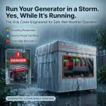 Generator Covers While Running,Generator Covers,28X20X20Inches,Top Can be Refuel, for 3000-5000W Frame Generator,900D+210D Double-Layer Fabric,With Tool Bag and Operable Window. Beige