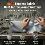 Generator Covers While Running,Generator Covers,28X20X20Inches,Top Can be Refuel, for 3000-5000W Frame Generator,900D+210D Double-Layer Fabric,With Tool Bag and Operable Window. Beige