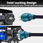 HonestRv 30A Generator Extension Cord, 25FT