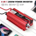 Cantonape 2000W Car Power Inverter with USB Ports