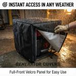 Waterproof Generator Cover, 28x26x24 inch, 600D Heavy Duty Oxford - for Most Generators 3000-5000 Watt, Portable Generator Cover for Ourside, Black