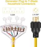 30 Amp to 15 Amp Generator Power Cord Adapter