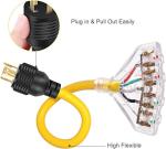 30 Amp to 15 Amp Generator Power Cord Adapter