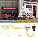 30 Amp to 15 Amp Generator Power Cord Adapter