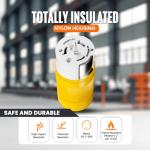 Journeyman-Pro CS6364C 50 Amp Generator Cord Connector 125/250 Volt, Twist Locking Female Plug, Industrial Grade Grounding 12,500 Watts, EV, RV, Backup Power (50 AMP - CS6364C (SS-2-50R))