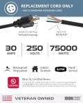 30 Amp Heavy Duty Generator Replacement Cord 10 ft