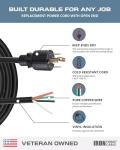 30 Amp Heavy Duty Generator Replacement Cord 10 ft