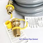 GRILLJOB 50FT Natural Gas Hose with Quick Connect