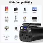 BESTEK 200W Power Inverter with USB Fast Charger