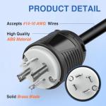 Nilight 30Amp Twist Lock Plug and Connector Adapter