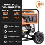 AIVOLT 7500W Dual Fuel Portable Generator with Wheels