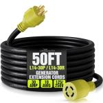 50ft 30 AMP Generator Extension Cord with Strap