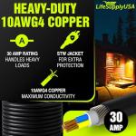 50ft 30 AMP Generator Extension Cord with Strap